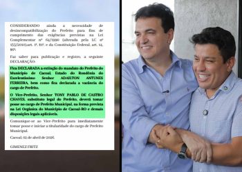 Prefeito de Cacoal renuncia ao cargo para disputar o Governo de Rondônia